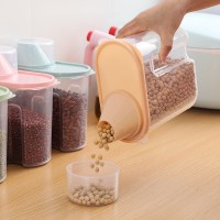 Kitchen Storage Tank Grain Storage Box Food Storage Dog Food Square Transparent Plastic Multigrain Cans